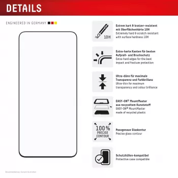 Película de proteção de ecrã Displex Premium (cobertura total, 10H) para Samsung A57, cobertura total
