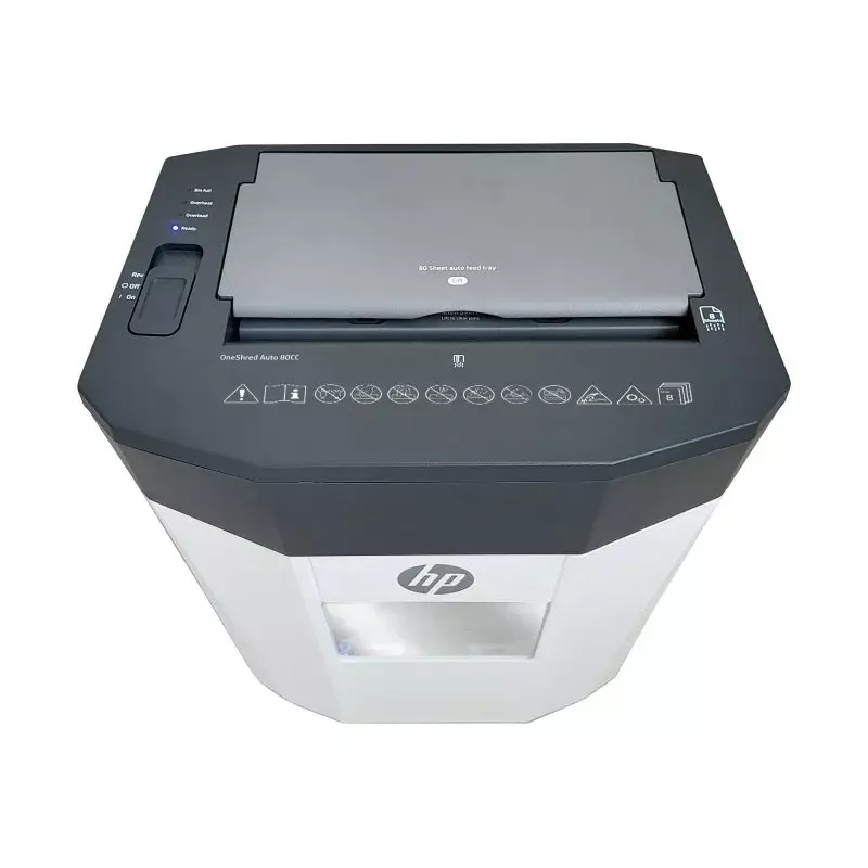 Destruidor de documentos HP OneShred Auto 80CC corte cruzado 68 dB 22 cm branco