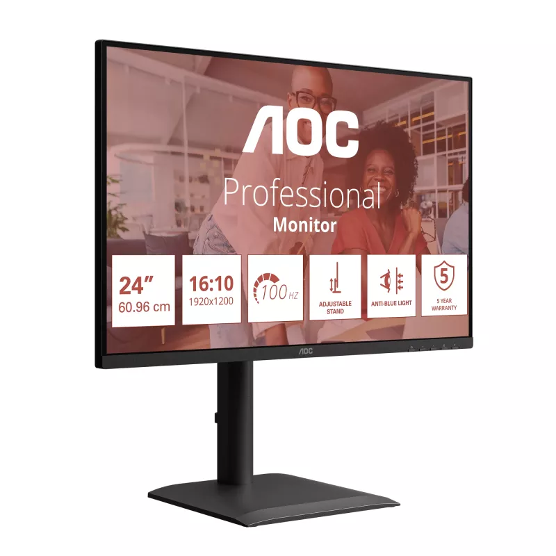 Monitor de computador AOC E4 X24E4U 61 cm (24 polegadas) 1920 x 1200 píxeis Full HD LED preto