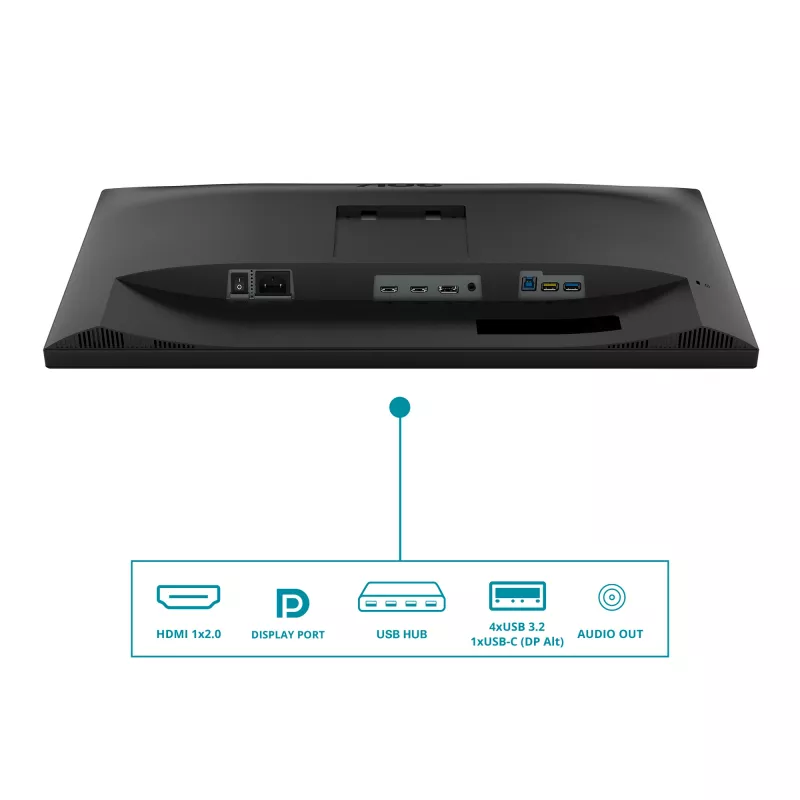 Monitor de computador AOC V5 CU34V5C/BK/23 86,4 cm (34 polegadas) 3440 x 1440 píxeis Wide Quad HD LED preto