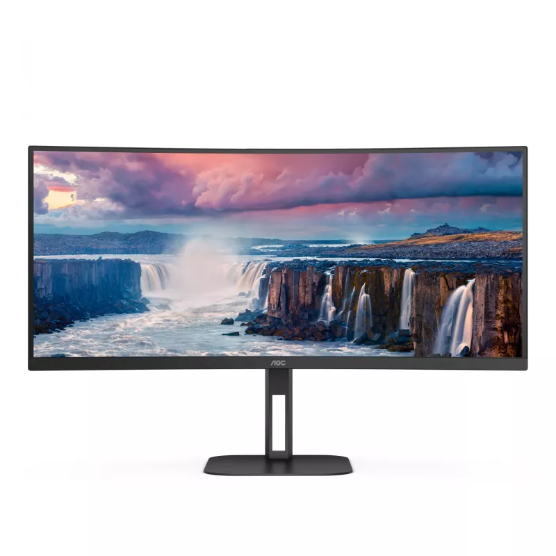 Monitor de computador AOC V5 CU34V5C/BK/23 86,4 cm (34 polegadas) 3440 x 1440 píxeis Wide Quad HD LED preto