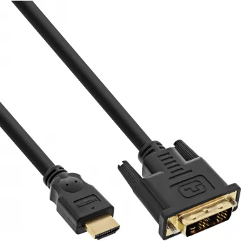 InLine Cabo HDMI para DVI ficha / ficha 18+1 banhado a ouro 15 m