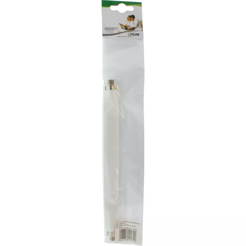 Passagem de janela para cabo SAT InLine ficha F–ficha F, branco, 21×220×13 mm
