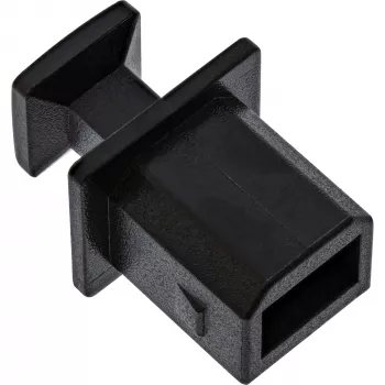 InLine Tampa de proteção contra pó para conector fêmea USB-B, preto, 50 unid.