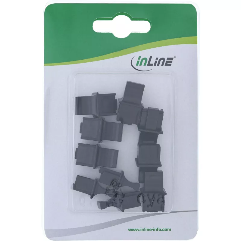 Tampa de proteção contra pó para conector fêmea RJ45 InLine 59942C preto 10 unid.