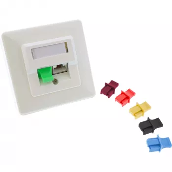InLine Tampa de proteção contra pó para conector fêmea RJ45, amarelo, 100 unid.