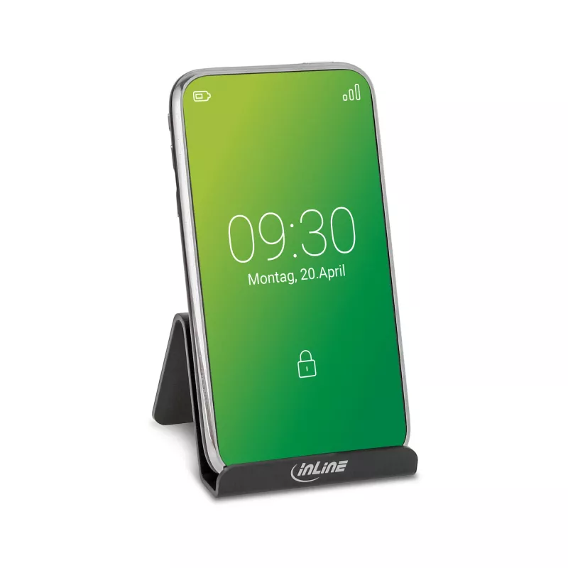 InLine Suporte de secretária para smartphone e telemóvel, suporte passivo, Preto