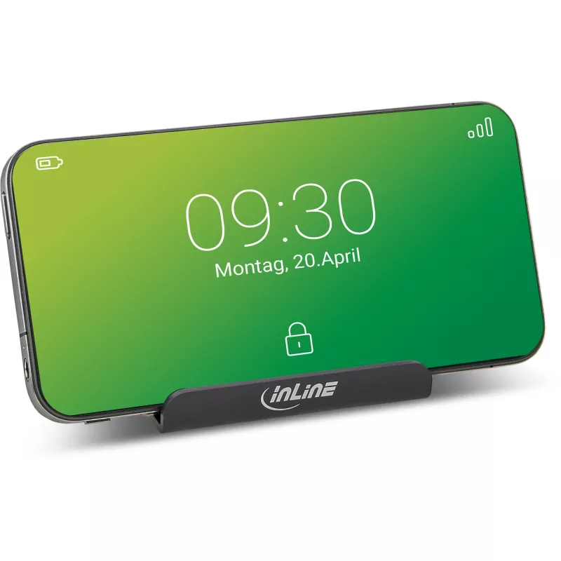 InLine Suporte de secretária para smartphone e telemóvel, suporte passivo, Preto
