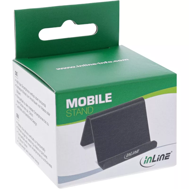 InLine Suporte de secretária para smartphone e telemóvel, suporte passivo, Preto