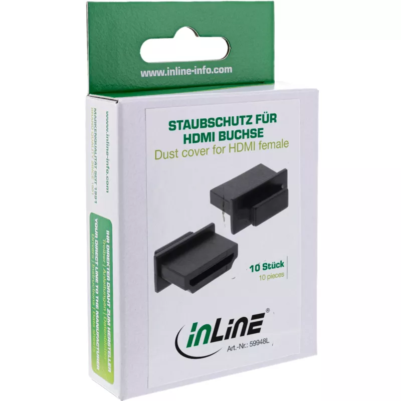 Tampa de proteção contra pó InLine para conector fêmea HDMI, preta, 10 unid.