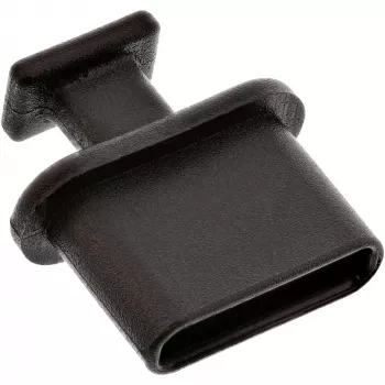Tampa de proteção contra pó para conector fêmea USB-C InLine 59948M, preta, 50 unid.