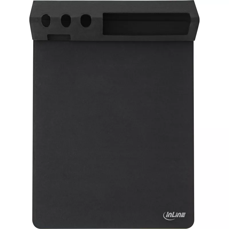 Tapete de rato InLine 55261 — tapete multifuncional de borracha com suporte para smartphone e caneta, 250×? mm, preto