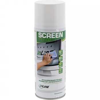 Spray de limpeza InLine Foam Cleaner para ecrãs com ação antiestática, 400 ml — para LCD/TFT/Plasma