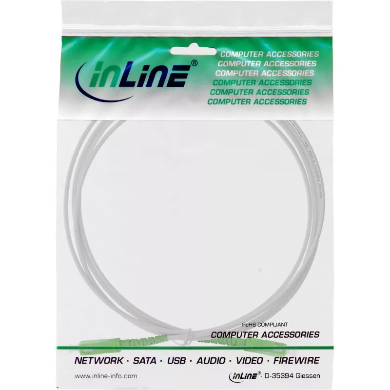 Cabo de fibra ótica simplex InLine, FTTH, SC/APC8° para SC/APC8° 9/125µm OS2 50 m