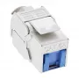 Módulo snap-in keystone jack RJ45 InLine Cat.6a, com tampa de proteção contra pó, azul