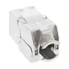 Módulo snap-in keystone jack RJ45 InLine Cat.6a, com tampa de proteção contra pó, azul