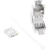 Módulo snap-in keystone jack RJ45 InLine Cat.6a, com tampa de proteção contra pó, azul