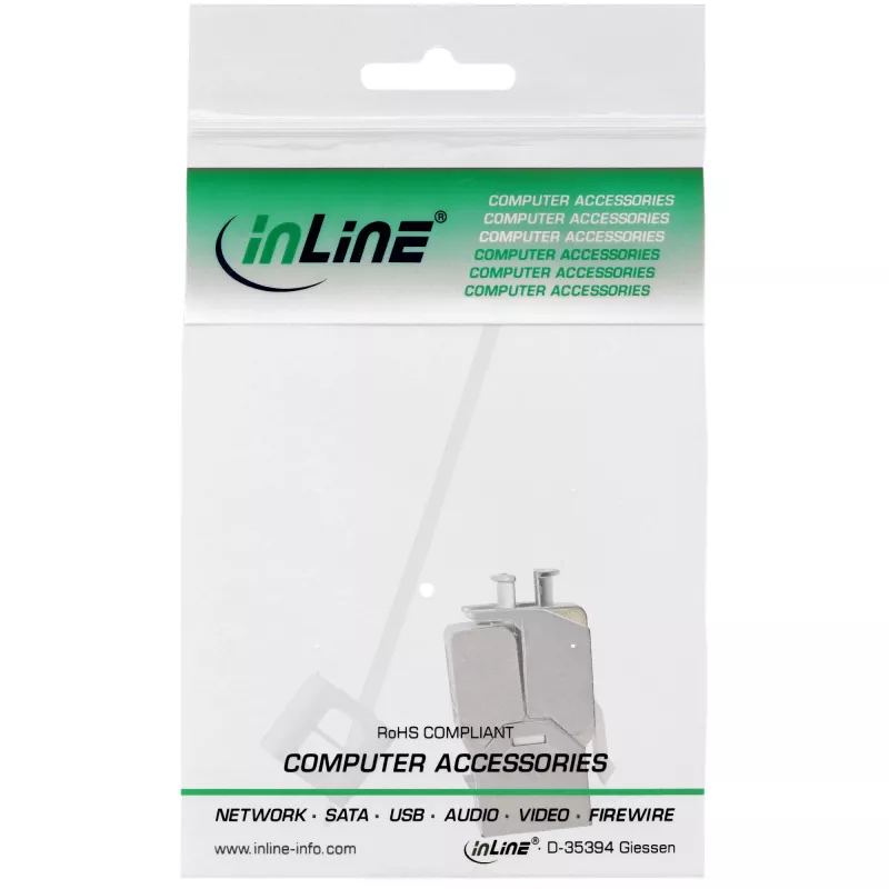 Módulo snap-in keystone jack RJ45 InLine Cat.6a, com tampa de proteção contra pó, azul