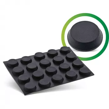 Pés de borracha InLine, embalagem de 20 unid., preto, forma plana 1,2 cm, borracha, preto