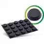 Pés de borracha InLine, embalagem de 20 unid., preto, forma plana 1,2 cm, borracha, preto