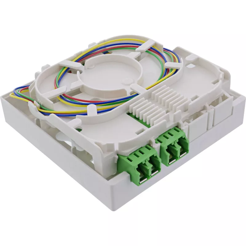 Caixa de ligação FTTH InLine pré-montada 4x LC/APC 9/125µm 50 m
