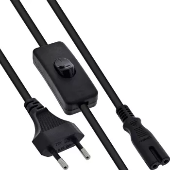Cabo de alimentação InLine 16151 preto 1 m CEE7/16 IEC C7