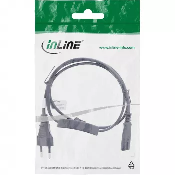 Cabo de alimentação InLine 16151 preto 1 m CEE7/16 IEC C7