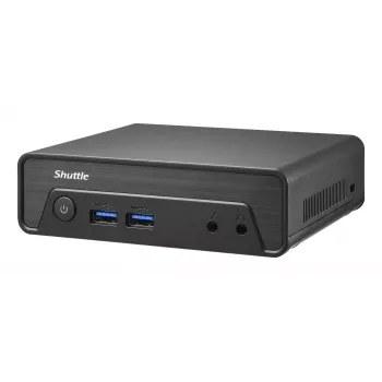 Shuttle Nano PC NE1010XA, Intel N 100, 8 GB DDR4, 250 GB M.2, 1x HDMI, 1x DP, 6x USB, 1x LAN, sem ventoinha, funcionamento contínuo 24/7, incl. VESA