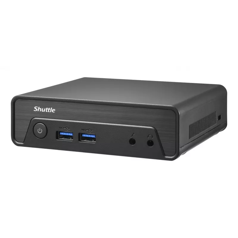 Shuttle Nano PC NE1010XA, Intel N 100, 8 GB DDR4, 250 GB M.2, 1x HDMI, 1x DP, 6x USB, 1x LAN, sem ventoinha, funcionamento contínuo 24/7, incl. VESA