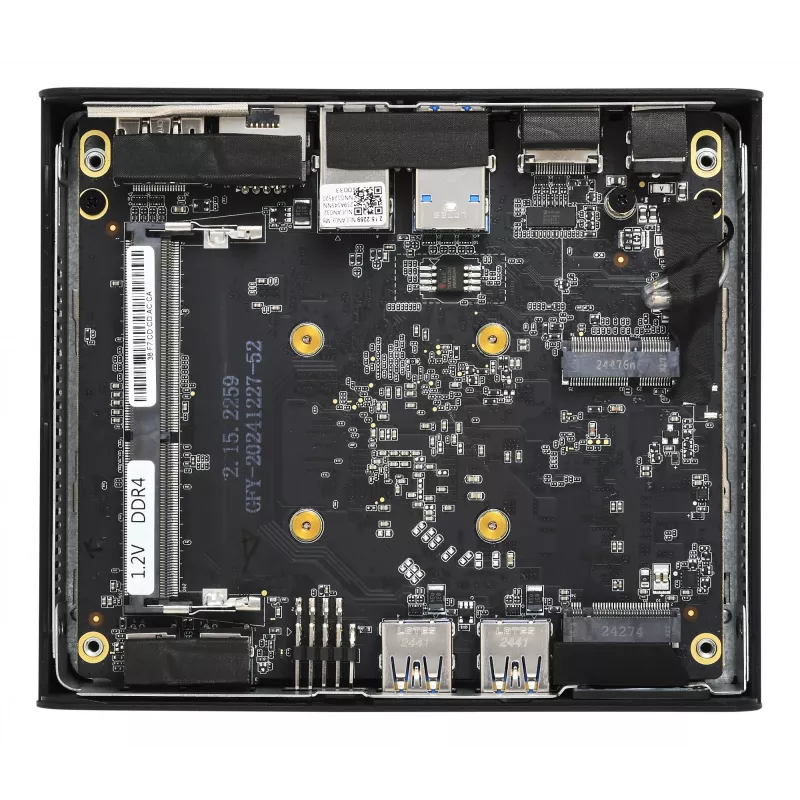 Shuttle Nano PC NE1010XA, Intel N 100, 8 GB DDR4, 250 GB M.2, 1x HDMI, 1x DP, 6x USB, 1x LAN, sem ventoinha, funcionamento contínuo 24/7, incl. VESA