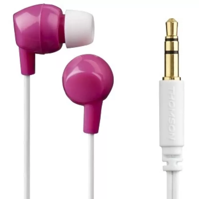 Auscultadores Hama Thomson EAR3106P com fios In-Ear música rosa, branco