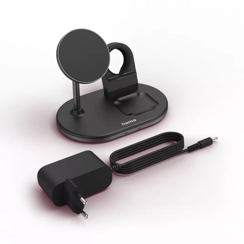 Hama MagCharge Multi headset, smartphone, relógio preto AC carregamento sem fios carregamento rápido interior