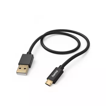 Hama Fabric Cabo USB USB 2.0 1,5 m USB A Micro-USB B Preto