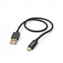Hama Fabric Cabo USB USB 2.0 1,5 m USB A Micro-USB B Preto
