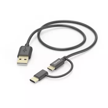 Hama 00201533 Cabo USB USB 2.0 1 m USB A Micro-USB B Preto