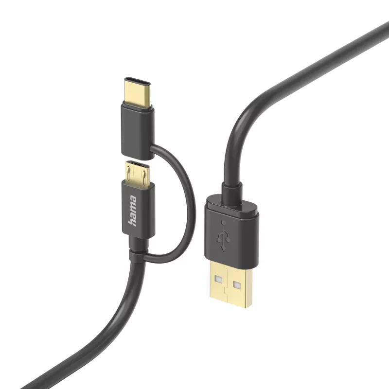 Hama 00201533 Cabo USB USB 2.0 1 m USB A Micro-USB B Preto