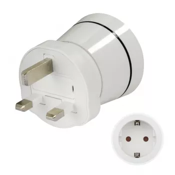 Hama 00223433 Adaptador de viagem Type G (UK) Type C (ficha euro)+Type F Branco