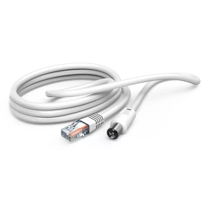 Hama 00205032 Cabo coaxial 2,5 m RJ-45 Branco