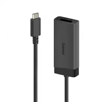 Hama 00202034 Cabo de vídeo adaptador 0,15 m USB Type-C HDMI + DisplayPort preto