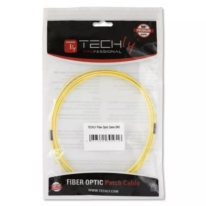 Techly SC/SC Monomodo 9/125 OS2 5m Cabo de fibra ótica, 5 m, OS2, SC, SC