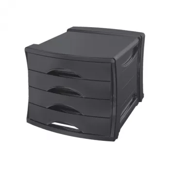 Gaveteiro Esselte Vivida 4 gavetas, 4 gaveta(s), plástico, preto, 210 g, 254 x 350 x 61 mm