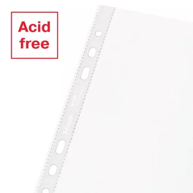 Bolsa reciclada Esselte A5, 150 x 210 mm (A5), transparente, polipropileno (PP), horizontal/vertical, topo, 0,07 mm