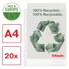 Bolsa reciclada Esselte A4, 210 x 297 mm (A4), transparente, polipropileno (PP), vertical, topo, 0,07 mm