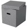 Caixa de arrumação Esselte Home Storage Box Cube, pack de 3, cartão, cinzento, 320 mm, 315 mm, 365 mm, 850 g