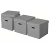 Caixa de arrumação Esselte Home Storage Box Cube, pack de 3, cartão, cinzento, 320 mm, 315 mm, 365 mm, 850 g