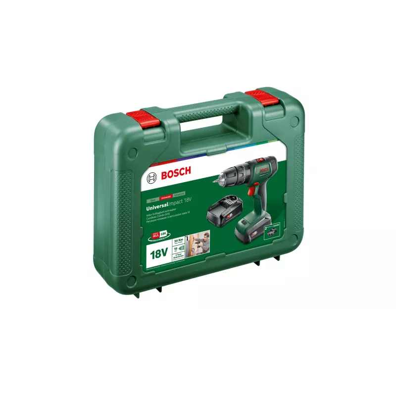 Bosch UniversalImpact 18V 1450 RPM sem chave 1,3 kg preto, verde, vermelho