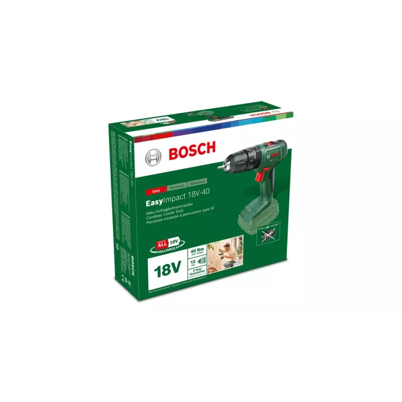 Bosch EasyImpact 18V 40 1630 RPM sem chave 1,4 kg verde