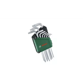 Bosch 1 600 A02 Z9C, Conjunto de chaves L-Torx, TX10, TX15, TX20, TX25, TX27, TX30, TX40, TX8, TX9, verde, prateado, aço, plástico, 69 mm