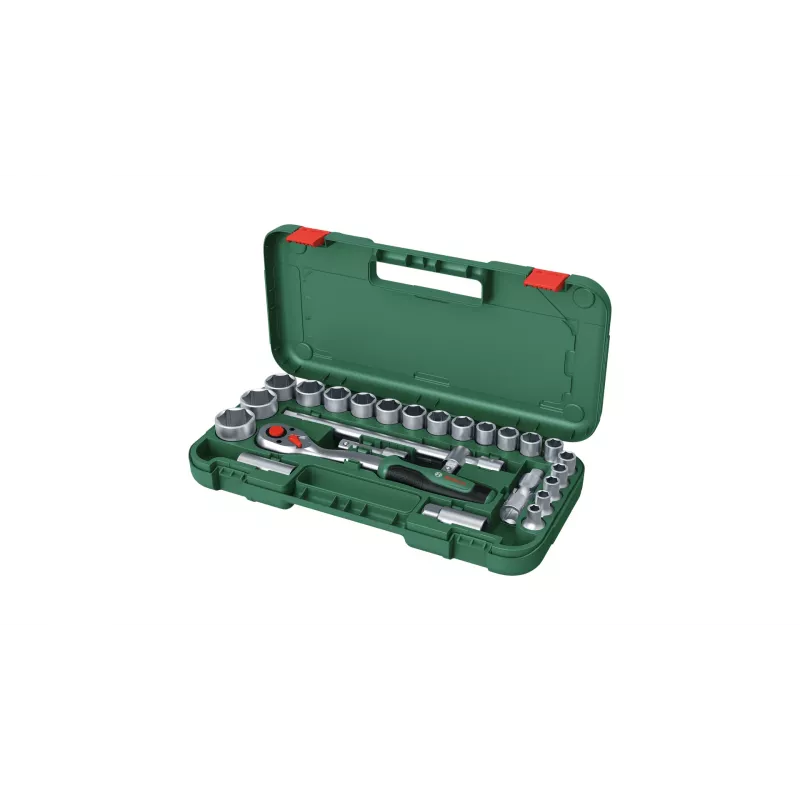 Bosch 1600A02Z9F conjunto de roquete e chaves de caixa de 1/2 in, 25 un., verde