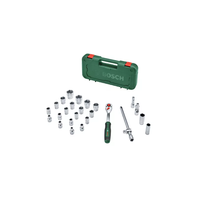 Bosch 1600A02Z9F conjunto de roquete e chaves de caixa de 1/2 in, 25 un., verde